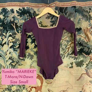 Yumiko MARIEKE 3/4 Sleeve Purple Techni Leotard S
